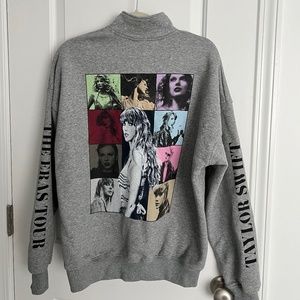 Taylor Swift Eras Tour XS Grey Zip Up Sweatshirt
